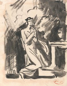 Iphigenie kniend an einem Altar von George Romney