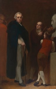 John Flaxman modelliert die Büste von William Hayley von George Romney