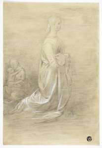 Kniende Frau, sitzende Mutter und Kind von George Romney
