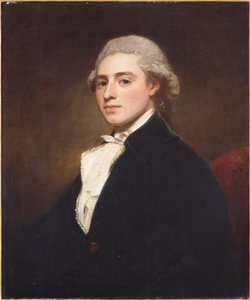 Porträt von James Dashwood, Halbfigur, in einer blauen Jacke und weißem Jabot