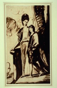 Porträt einer Mutter und ihres Sohnes (Wahrscheinlich Jane, Herzogin von Gordon, und ihr Sohn George, erster Marquess von Huntley) von George Romney