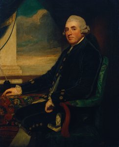 Porträt des ersten Earl of Farnham, sitzend, dreiviertel Länge, an einem offenen Fenster von George Romney