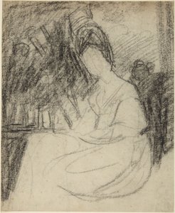 Porträtstudie einer sitzenden Frau von George Romney