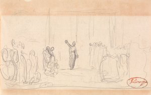 Möglicherweise eine Menschenmenge vor einer Prophetin von George Romney