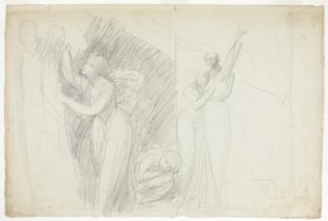 Prospero, Miranda und Caliban, aus Der Sturm von George Romney