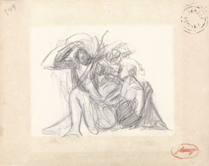 Liegende Frau und andere Figuren von George Romney
