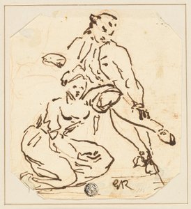 Sitzender Mann und Frau von George Romney