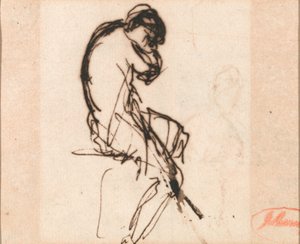 Sitzende Frau, leicht drapiert von George Romney