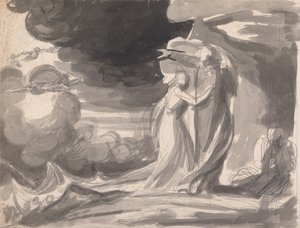 Studie für die Schiffbruchszene, Der Sturm: Prospero und Miranda von George Romney