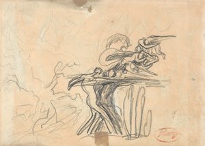 Studie von Dämonen für Die Versuchung Christi von George Romney