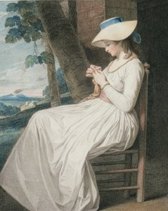 Die Näherin, graviert von Thomas Cheesman (1760-ca. 1834), veröffentlicht von John und Josiah Boydell, 1787
