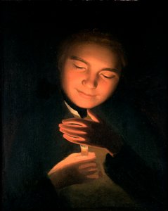 Der Bruder des Künstlers James, hält eine Kerze, 1761 von George Romney