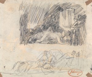 Zwei Studien für John Howard besucht ein Lazarett von George Romney