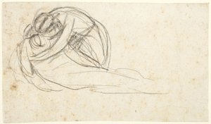 Frau umarmt liegende Figur (verso: untere Hälfte von zwei stehenden Figuren) von George Romney