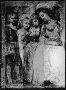 Röntgenfoto des Porträts der Hartley-Kinder von George Romney