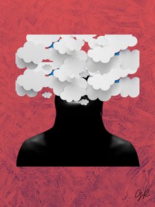Kopf Über den Wolken von George Rosaly