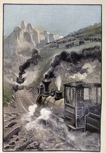 Person auf der Lokomotive (Seite 435) in „Testament eines Exzentrikers“ von Jules Verne von George Roux