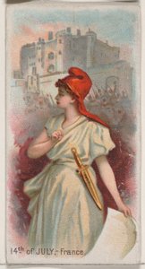 14. Juli, Frankreich, aus der Feiertagsserie N80 für Duke-Zigaretten, 1890