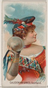Caledonian Games, Schottland, aus der Feiertagsserie N80 für Duke-Zigaretten, 1890