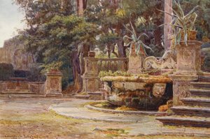 Italienische Gärten: Brunnen, Villa Corsini von George Samuel Elgood