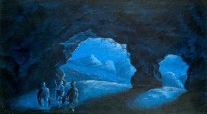 Drei Personen in einer Höhle in den Bergen, 1825 von George Sand