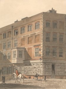 York House, die Ecke der Villiers Street und des Strands, mit Richardsons Ancient and Modern Print Warehouse im Vordergrund