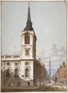 Kirche St. Benet Gracechurch und Gracechurch Street, City of London, 1811