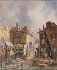Alter Hungerford-Markt vom Fluss, London, ca. 1810 von George Shepherd