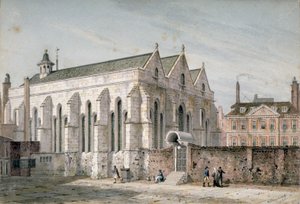 Ansicht der Temple Church, City of London, 1811 von George Shepherd