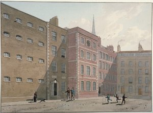 Ansicht des Innenhofs von Bridewell, City of London von George Shepherd