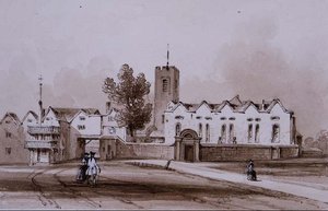 Highgate School und Kapelle, ca. 1840 von George Sidney Shepherd
