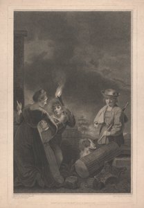 Westfenster der Kapelle, New College Oxford: Hirtenjunge und Hund, Teil des Weihnachtsfensters