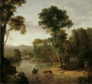 Die Furt überqueren von George Snr. Inness