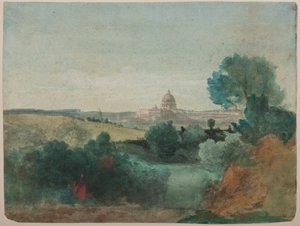 Sankt Peter von der Campagna aus gesehen, ca. 1850 von George Snr. Inness