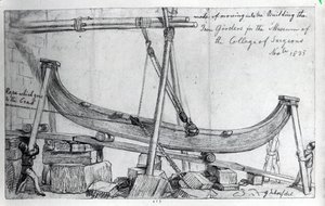 Bewegung der Eisenträger zum Bau des Hunterian Museums am Royal College of Surgeons, 1835 von George Snr Scharf