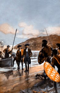 Captain Cooks erste Landung in Botany Bay von George Soper