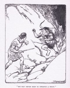 Er hatte noch nie ein so seltsames Tier gesehen, aus The Heroes, veröffentlicht von George Allen und Unwin 1929 von George Soper