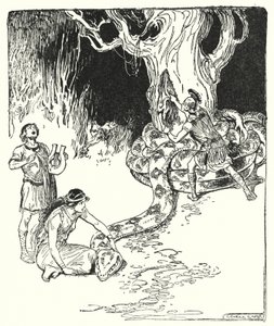 Jason und die Argonauten: "Dann sprang Jason vorsichtig hervor und riss das Vlies vom Baumstamm" von George Soper