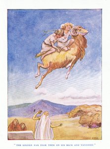 Der goldene Widder nahm sie auf seinen Rücken und verschwand, aus The Heroes, veröffentlicht von George Allen und Unwin 1929 von George Soper