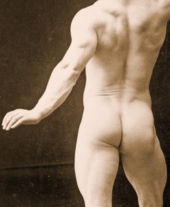Eugen Sandow, in klassischer antiker griechisch-römischer Pose, Detail von DGC 1073442, ca. 1894