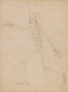 Vergleichende anatomische Darstellung des menschlichen Körpers mit einem Tiger und einem Haushuhn: Menschliches Skelett, Seitenansicht von George Stubbs
