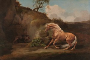 Pferd erschreckt durch einen Löwen, zwischen 1762 und 1768