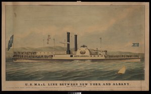 US Mail Line zwischen New York und Albany täglich um 17 Uhr