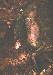Feldmäuse am Fuß eines Baumes, 1876 von George Thomas Rope