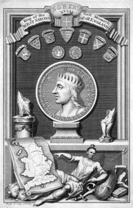 Egbert der Sachse, erster König von ganz England, 18. Jahrhundert von George Vertue