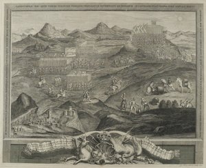 Die Schlachtordnung von Carberry Hill bei Edinburgh im Jahr 1567, ca. 1738 von George Vertue