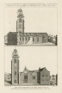 Zwei Ansichten von St Martin in the Fields von George Vertue