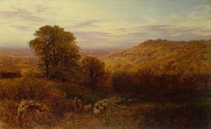 Sonnenlicht, das auf den Herbstwäldern verweilt von George Vicat Cole