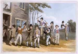 Riding the Stang, graviert von Robert Havell dem Älteren, veröffentlicht 1814 von Robinson und Son, Leeds von George Walker