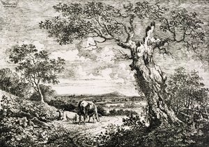 Zwei Kühe auf einer Wiese